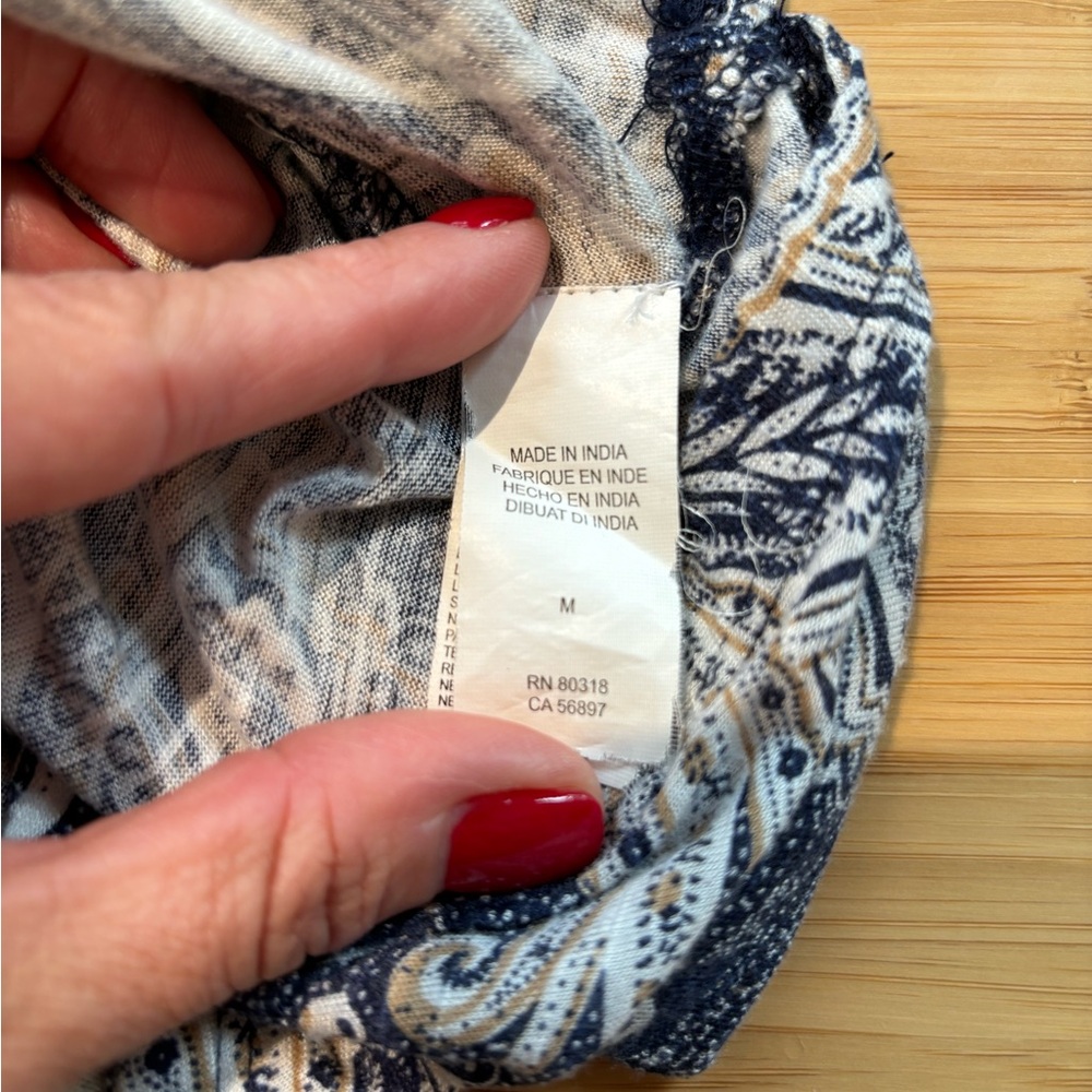 Lucky Brand Button Down Sheer Blouse - Sz M - Picture 7 of 7